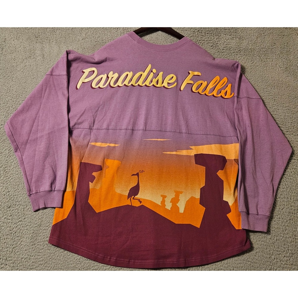Disney Spirit Jersey Up Paradise Falls Purple Sunset Long Sleeve Adult Size XL